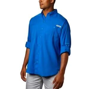 COLUMBIA PFG Tamiami II Long Sleeve Shirt in Vivid Blue, Size Small New with Tag
